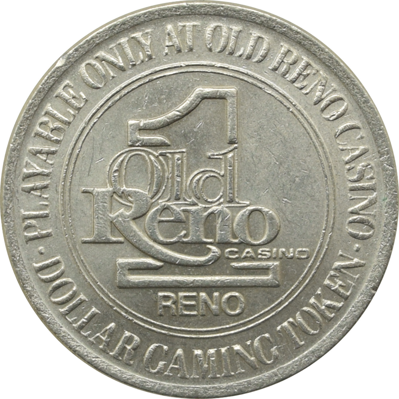 Old Reno Casino Reno Nevada $1 Token 1980