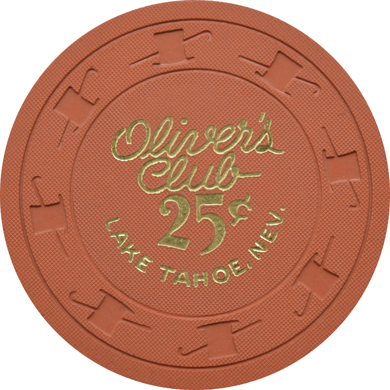 Oliver's Club Casino Lake Tahoe Nevada 25 Cent Chip 1958
