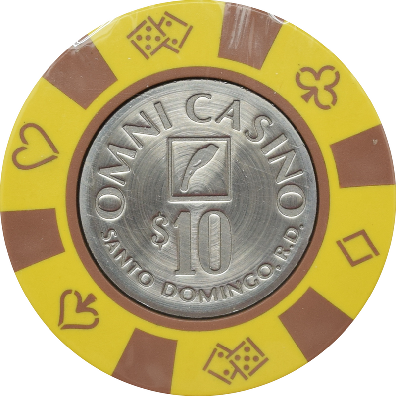 Omni (Sheraton) Casino Santo Domingo Dominican Republic $10 Brown Spots Chip