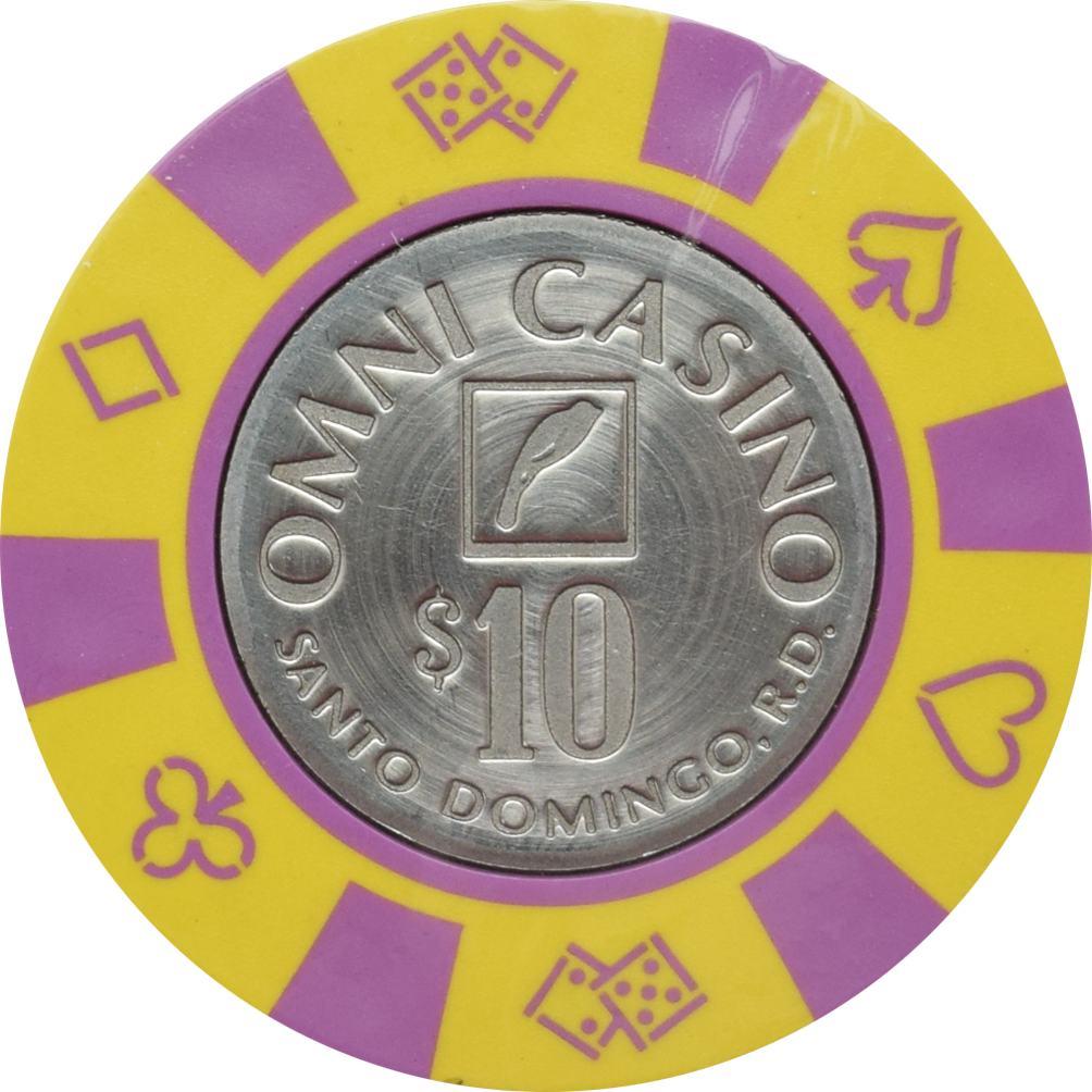 Omni (Sheraton) Casino Santo Domingo Dominican Republic $10 Purple Spots Chip