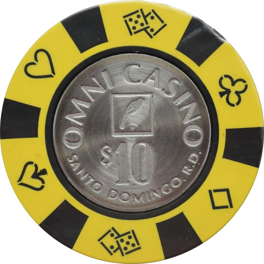 Omni (Sheraton) Casino Santo Domingo Dominican Republic $10 Black Spots Chip