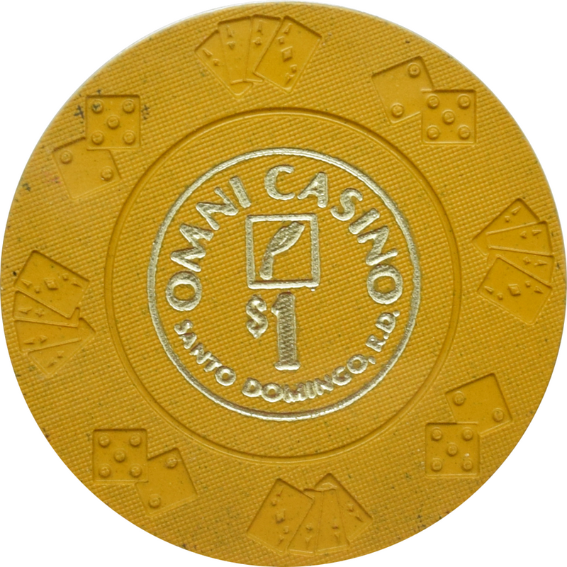 Omni (Sheraton) Casino Santo Domingo Dominican Republic $1 Mustard Chip