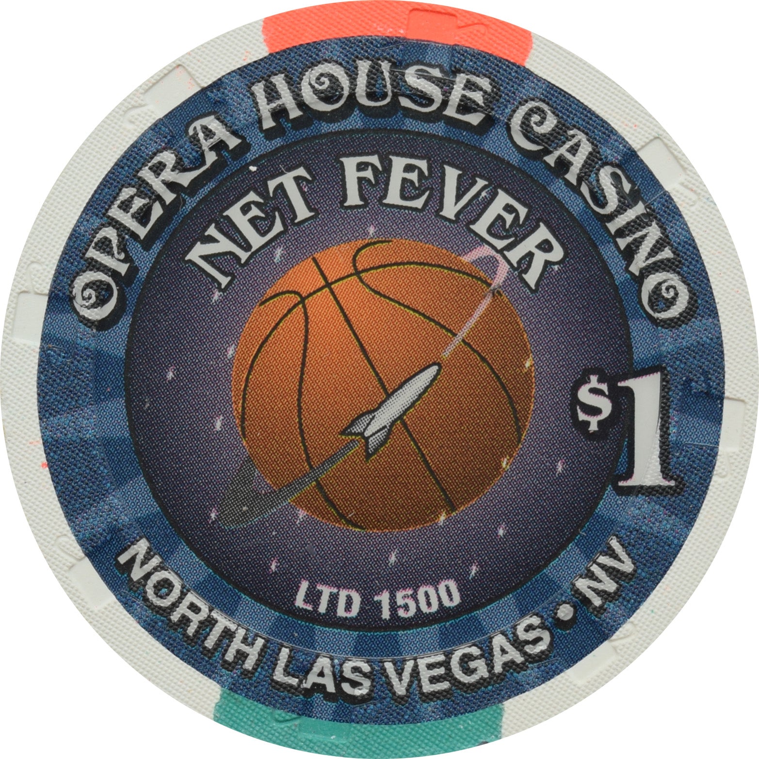 Opera House Casino N. Las Vegas Nevada $1 Chip Net Fever 2002