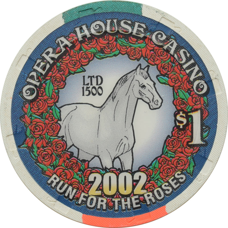 Opera House Casino N. Las Vegas Nevada $1 Chip Run for the Roses 2002