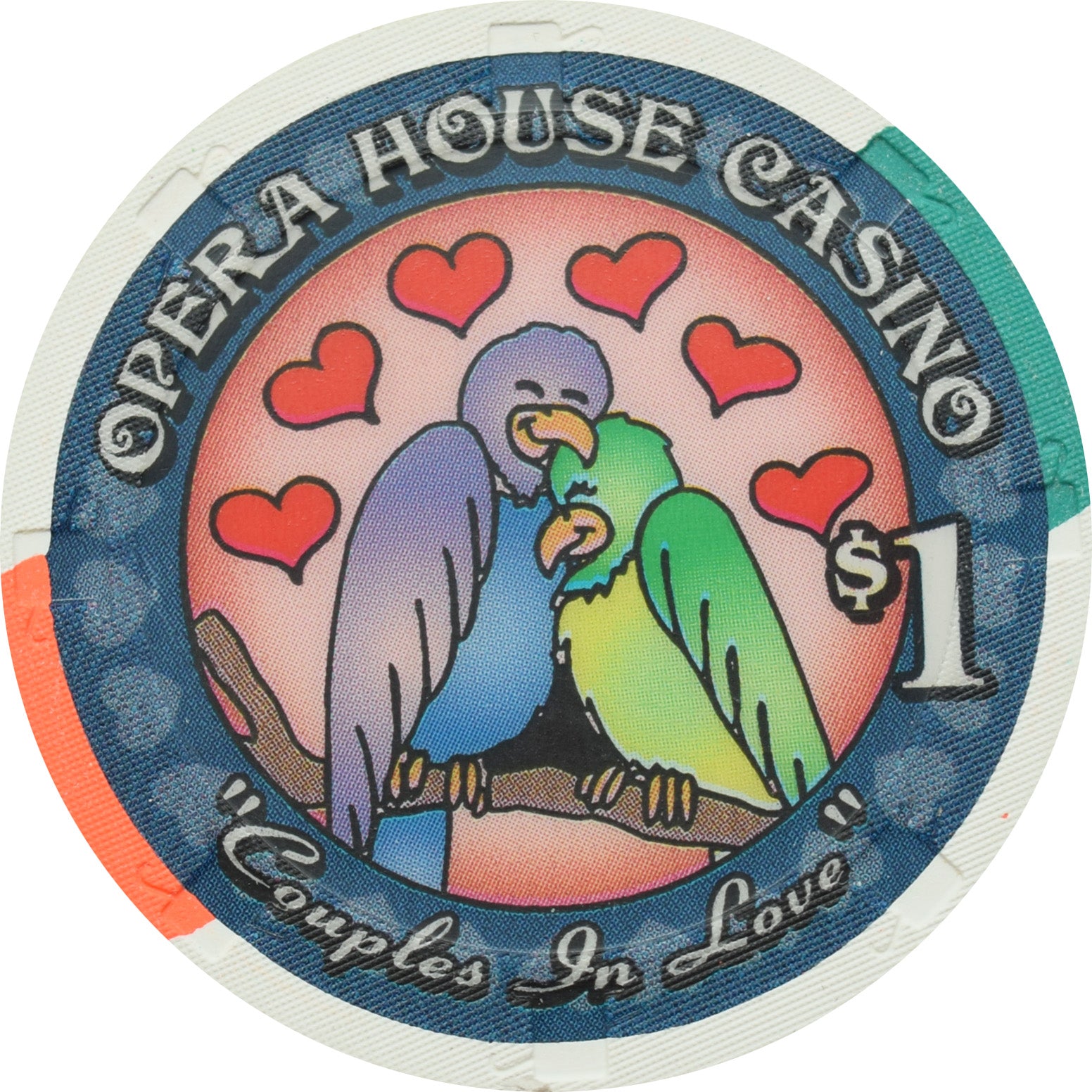 Opera House Casino N. Las Vegas Nevada $1 Valentine's Day Chip 2002