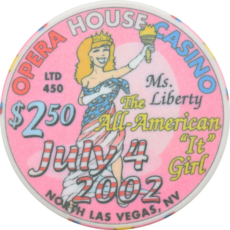 Opera House Casino Las Vegas Nevada $2.50 4th of July Chip 2002