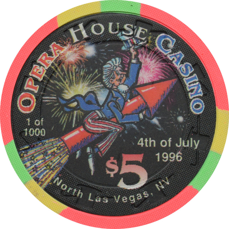 Opera House Casino N. Las Vegas Nevada $5 Chip 4th of July 1996