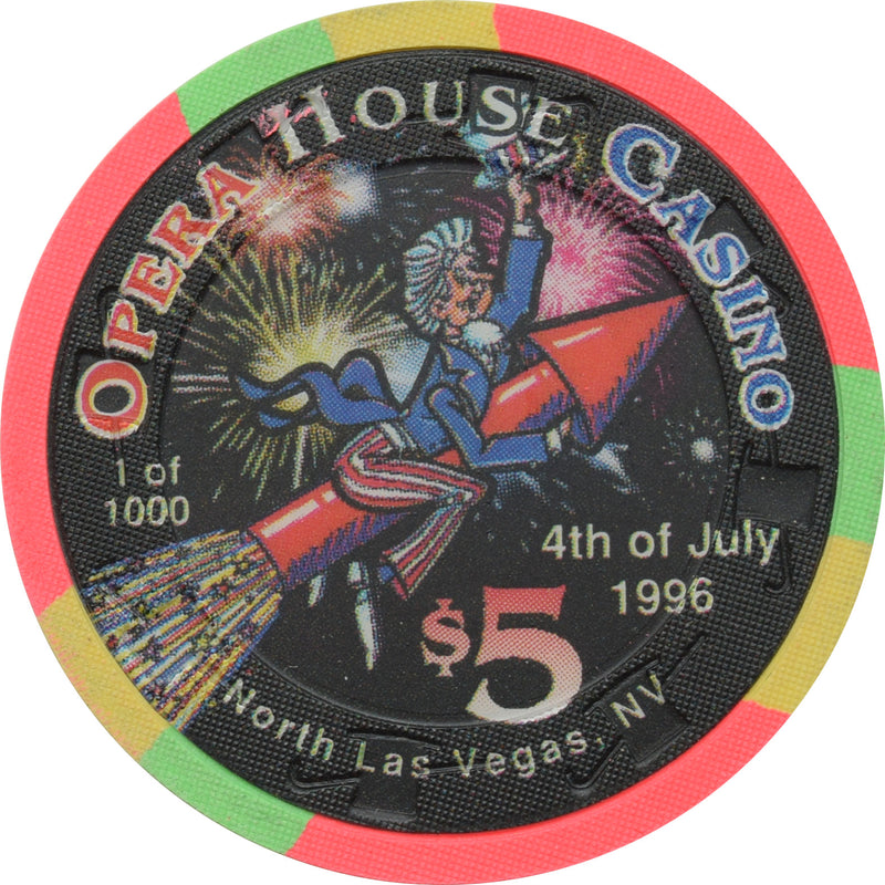 Opera House Casino N. Las Vegas Nevada $5 Chip 4th of July 1996