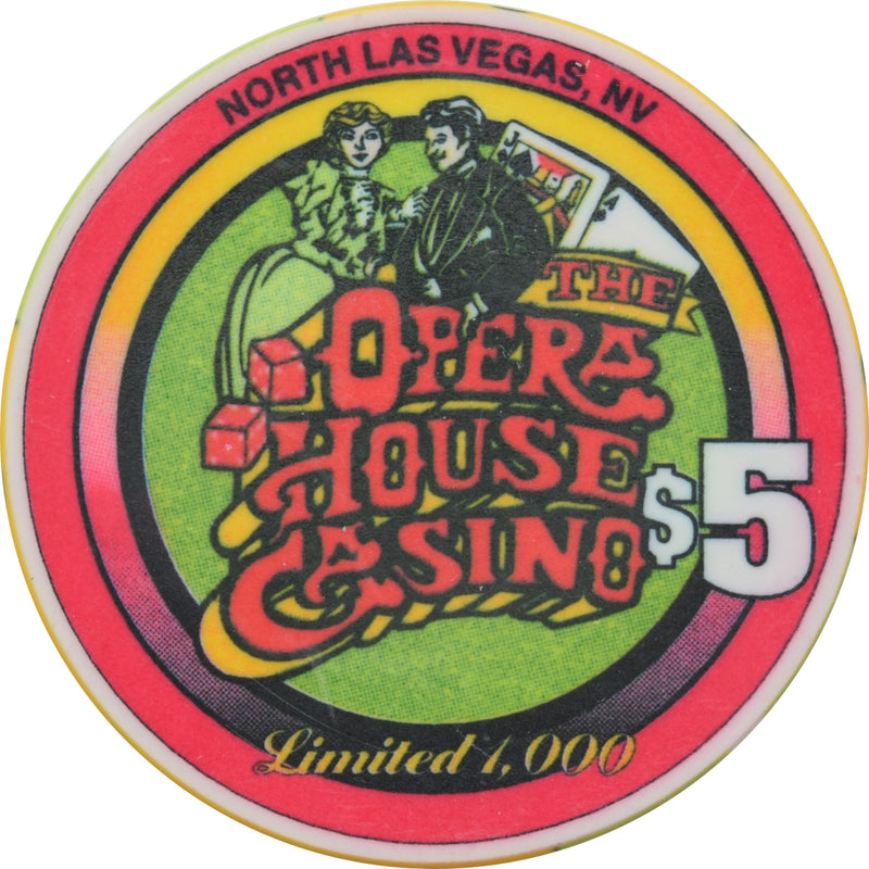 Opera House Casino N. Las Vegas Nevada $5 Chip Armchair Quarterback 1997