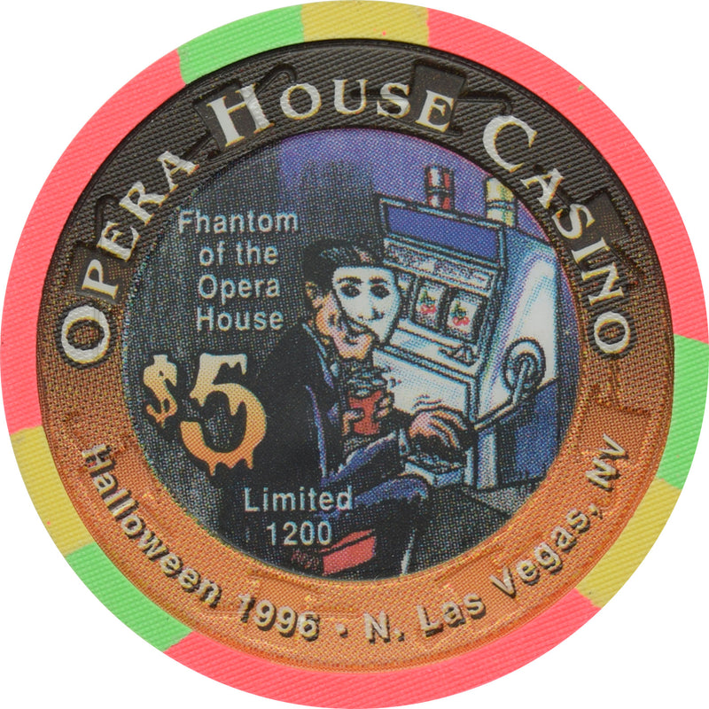 Opera House Casino N. Las Vegas Nevada $5 Chip Fhantom of the Opera House Halloween 1996