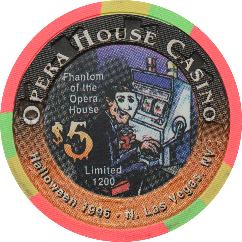 Opera House Casino N. Las Vegas Nevada $5 Chip Fhantom of the Opera House Halloween 1996