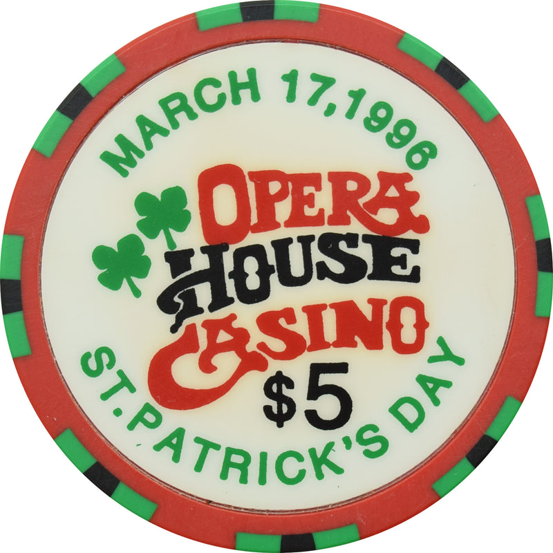 Opera House Casino N. Las Vegas Nevada $5 Chip St. Patrick's Day 1996