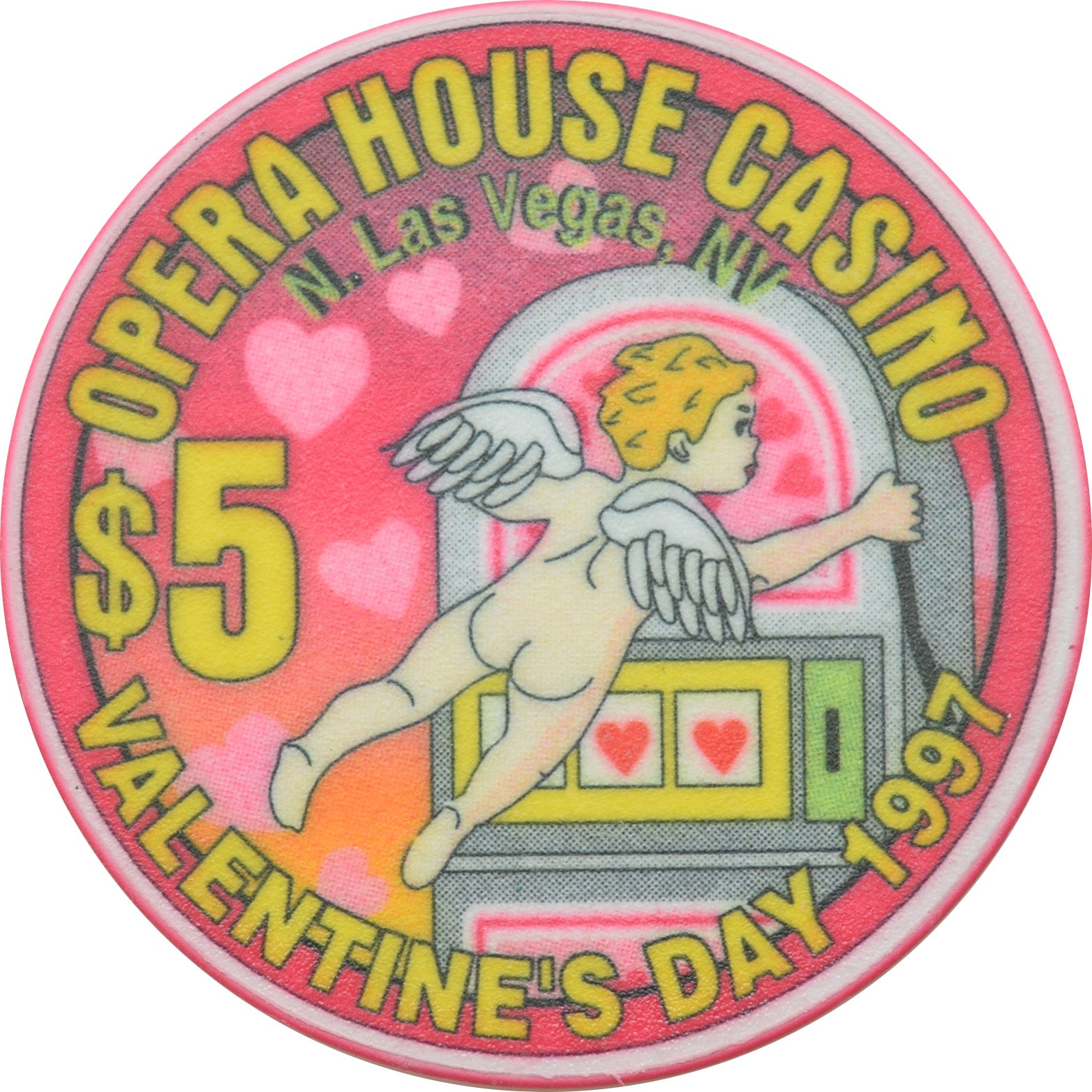 Opera House Casino N. Las Vegas Nevada $5 Chip Valentine's Day 1997