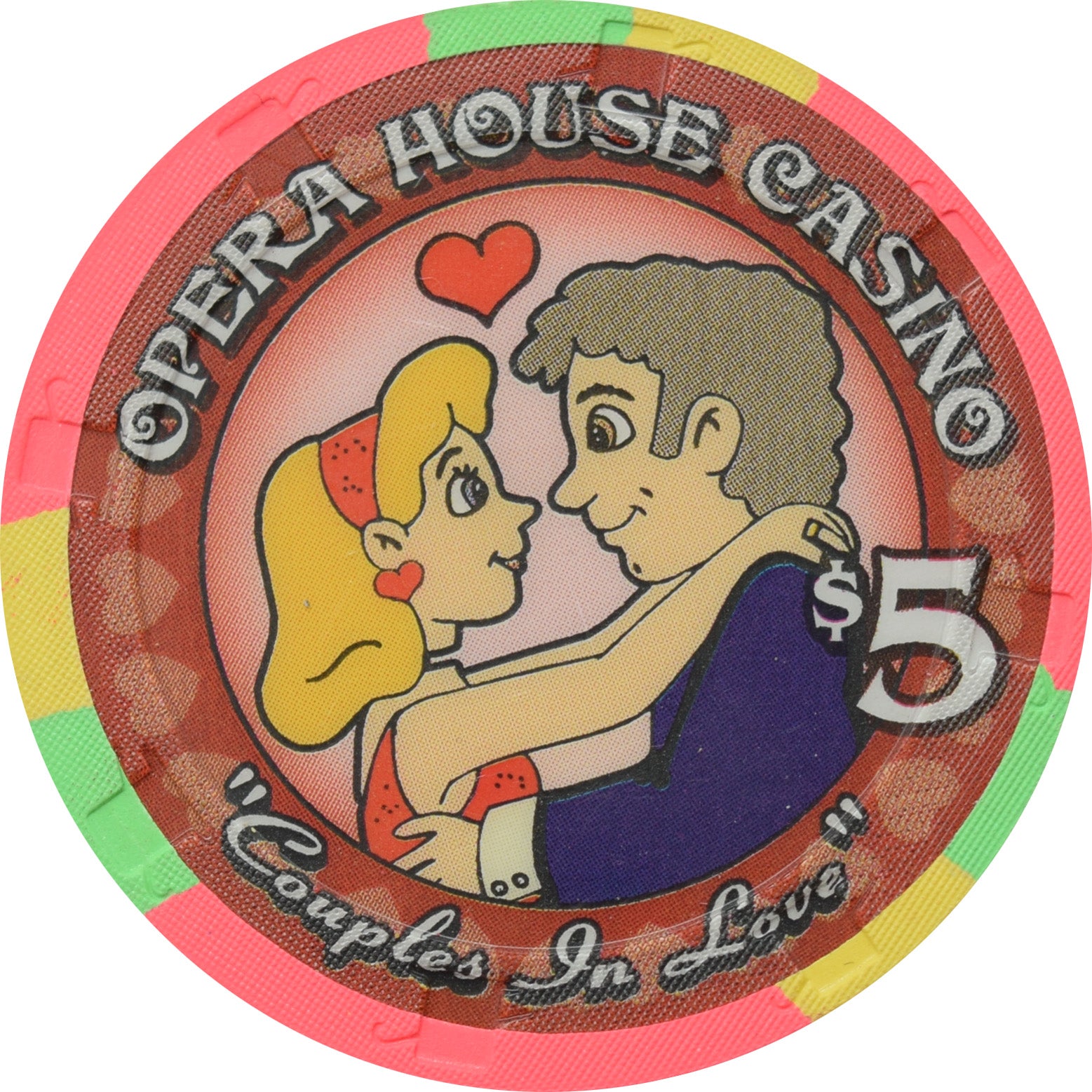 Opera House Casino N. Las Vegas Nevada $5 Valentine's Day Chip 2002