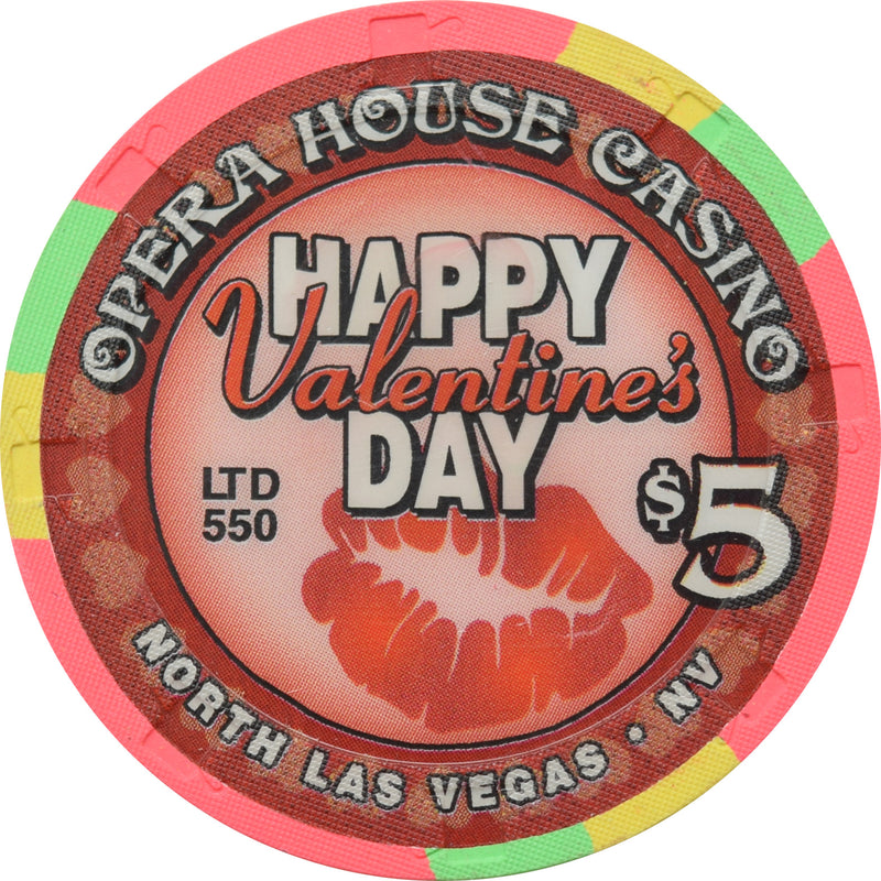 Opera House Casino N. Las Vegas Nevada $5 Valentine's Day Chip 2002