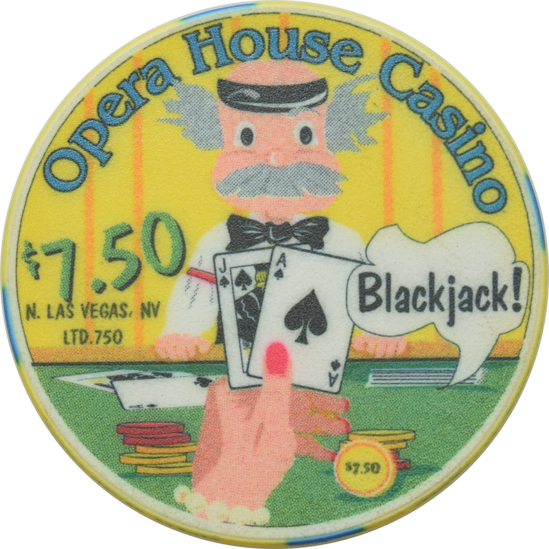 Opera House Casino N. Las Vegas Nevada $7.50 Blackjack Chip 1999