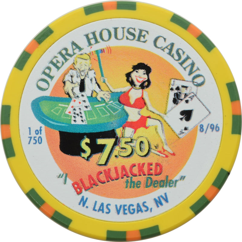 Opera House Casino N. Las Vegas Nevada $7.50 I Blackjacked The Dealer Chip 1996