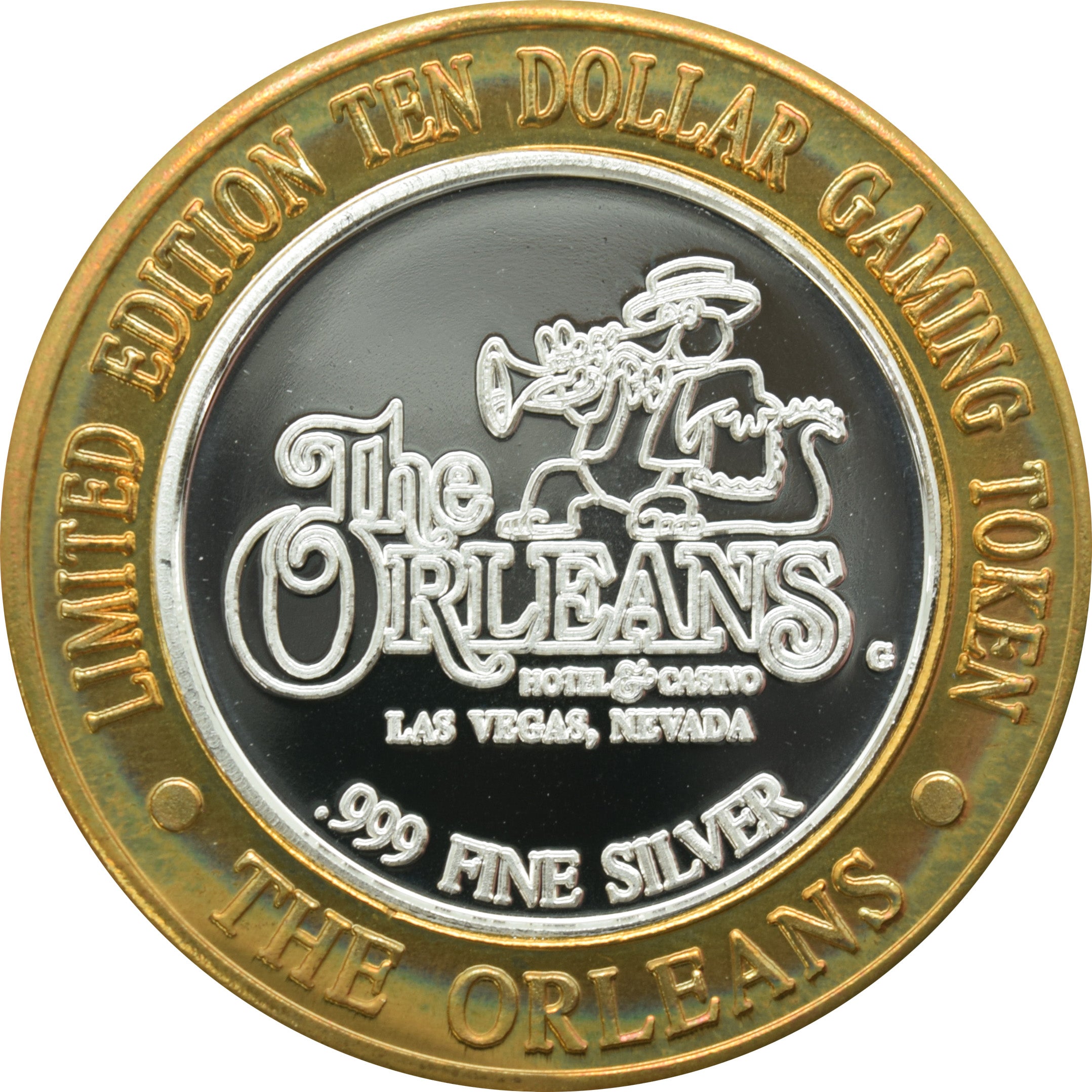 Orleans Casino Las Vegas "Blackjack" $10 Silver Strike .999 Fine Silver 1996