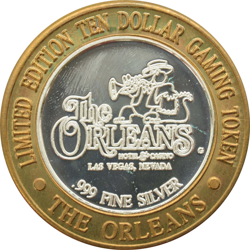 The Orleans Casino Las Vegas "Alligator with Trombone" $10 Silver Strike .999 Fine Silver 1996