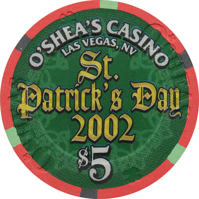 O'Sheas Casino Las Vegas Nevada $5 St. Patrick's Day 2002 Chip