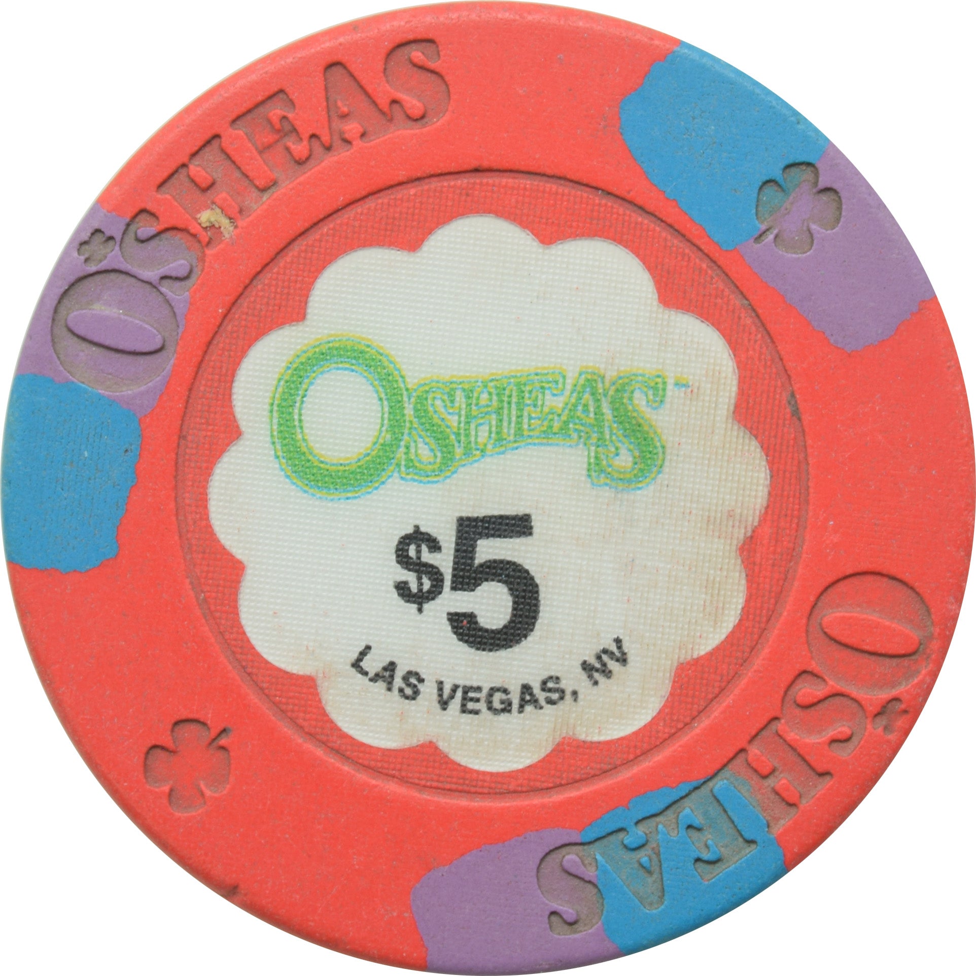 O'sheas Casino Las Vegas Nevada $5 Chip 1989