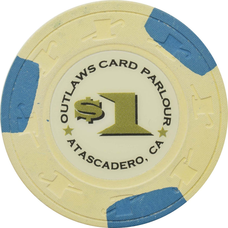 Outlaws Card Parlour Casino Atascadero California $1 Chip