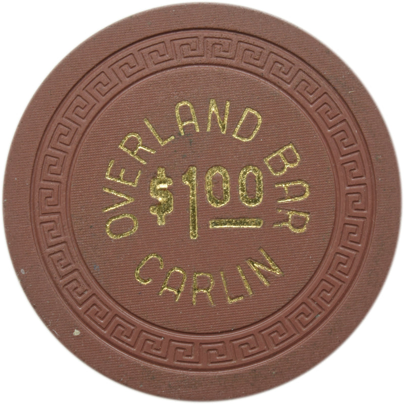 Overland Bar Casino Carlin Nevada $1 Chip 1958