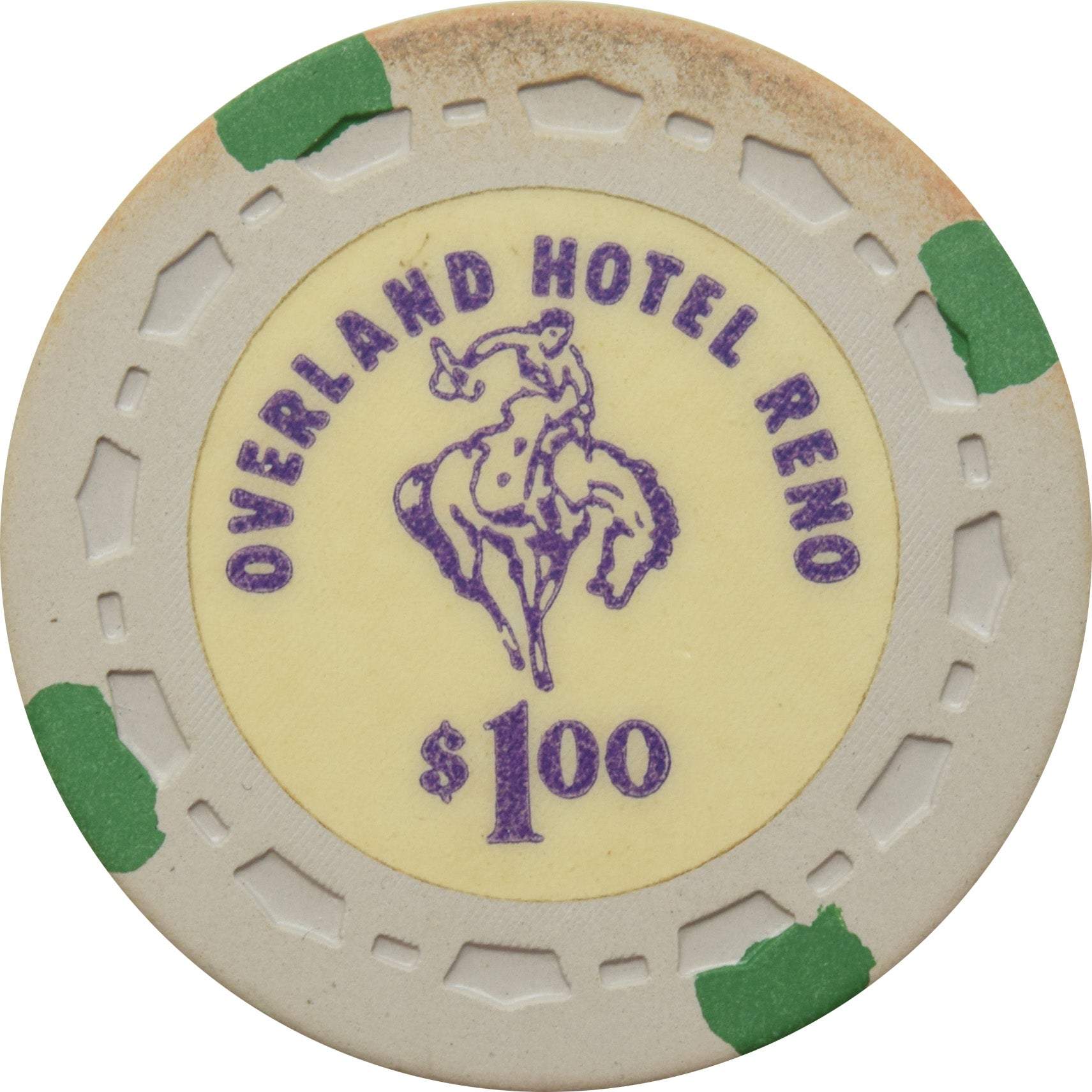 Overland Hotel Casino Reno Nevada  $1 Chip 1970