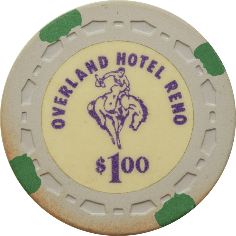 Overland Hotel Casino Reno Nevada  $1 Chip 1970