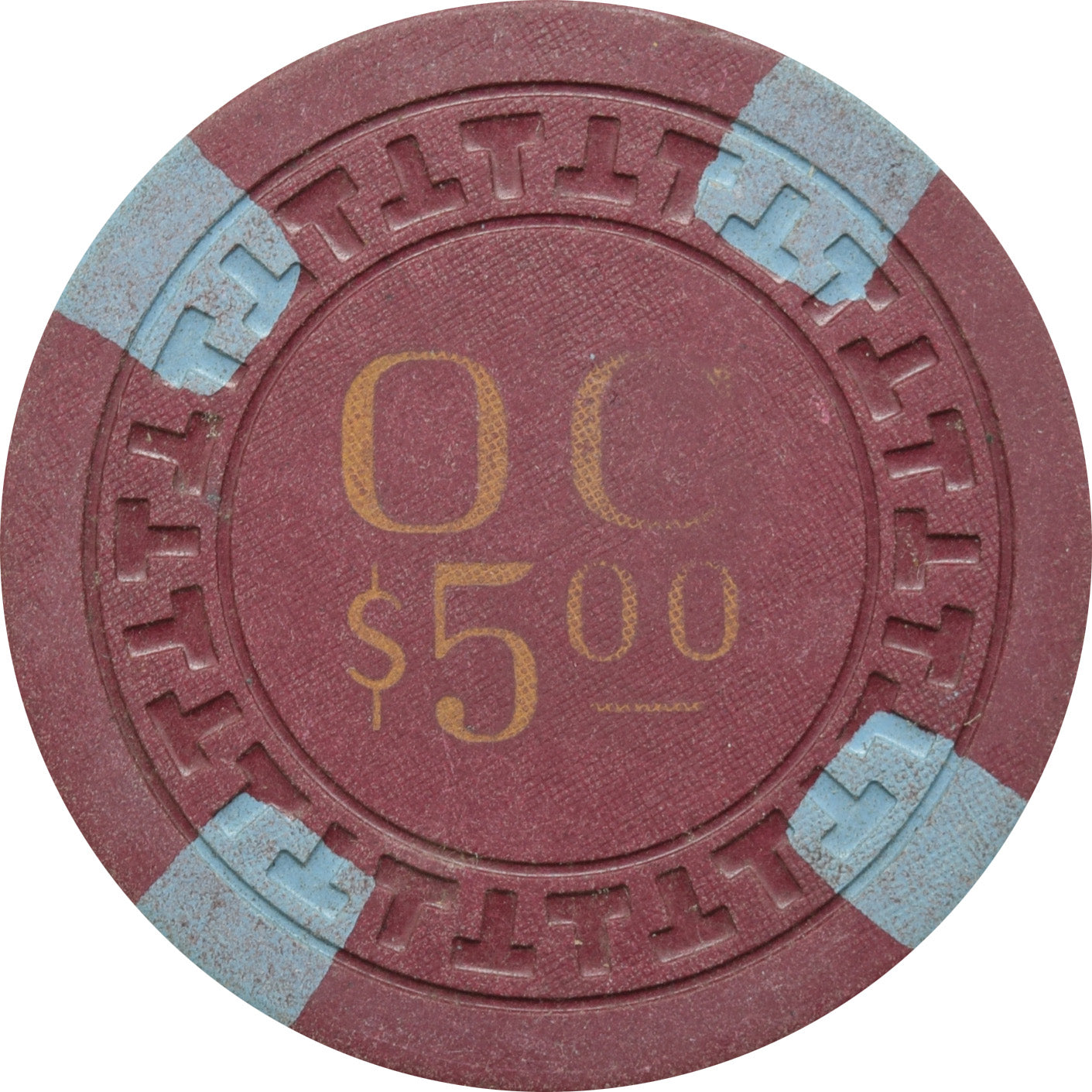 Owl Club Illegal Casino Calumet City Illinois $5 (OC) Chip