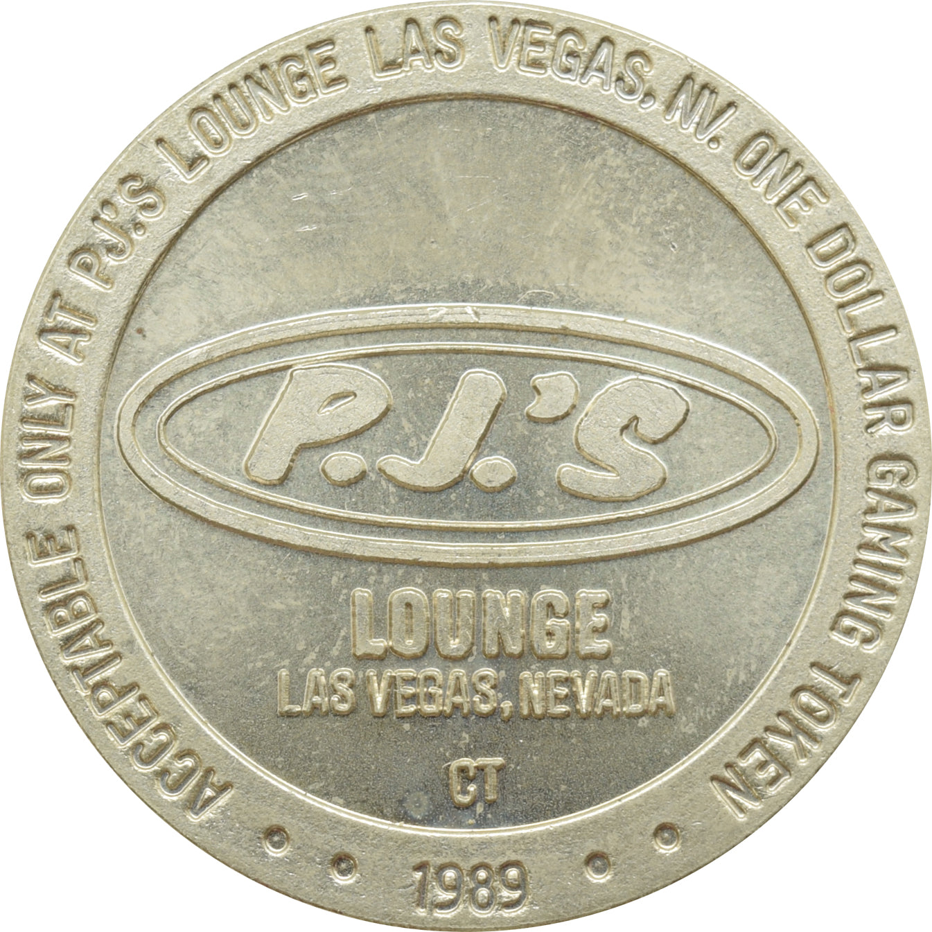 P.J.'s Lounge Las Vegas NV $1 Token 1989