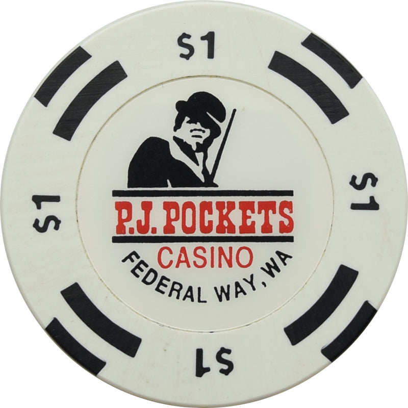 P. J. Pockets Casino Federal Way WA $1 Chip