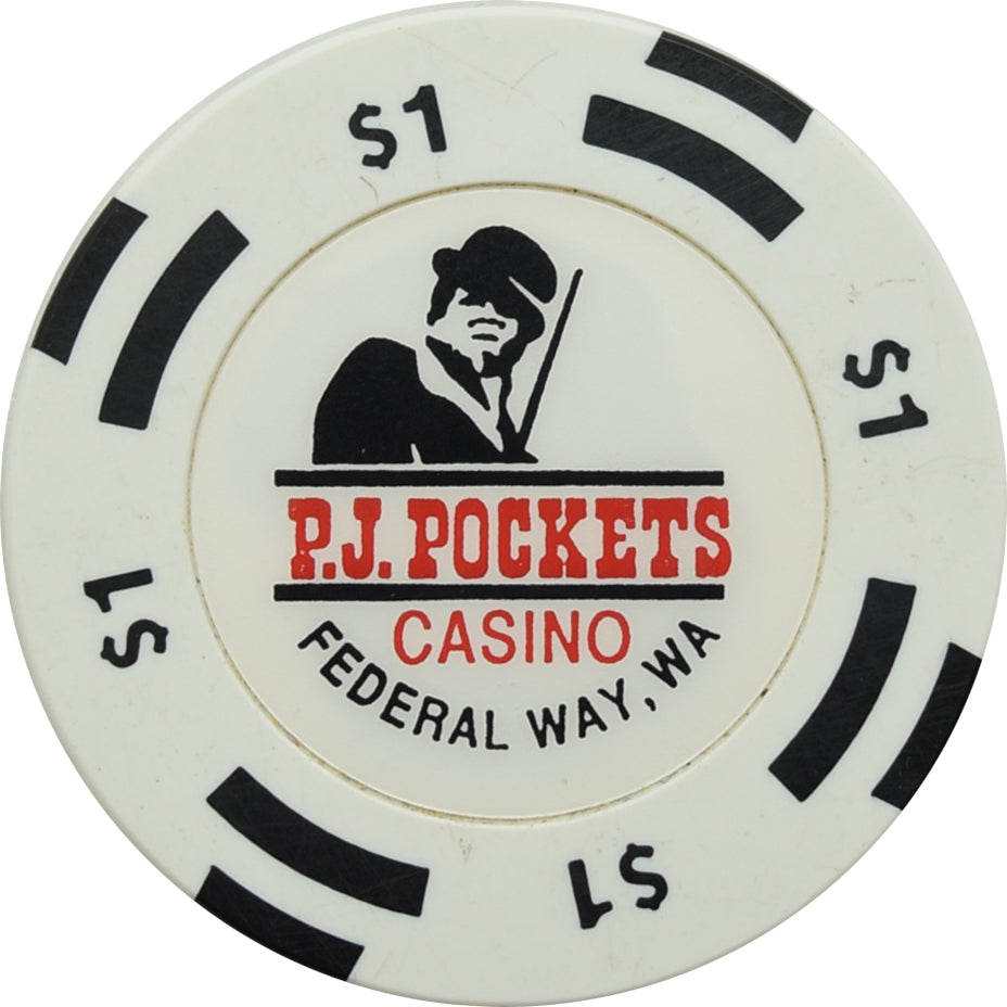 P. J. Pockets Casino Federal Way WA $1 Chip