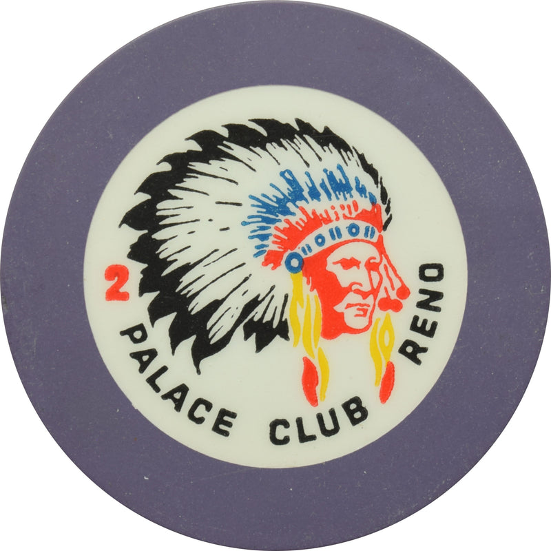 Palace Club Casino Reno Nevada Purple Roulette 2 Chip 1930s