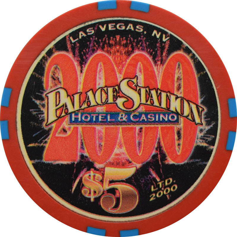 Palace Station Casino Las Vegas Nevada $5 Millenium Chip 1999