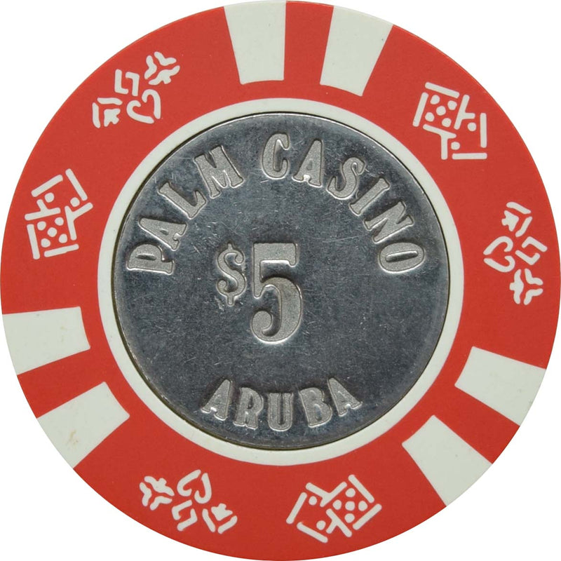 Palm Casino Palm Beach Aruba $5 Coin Inlay Chip