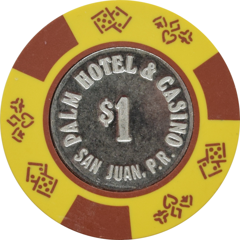 Palm Hotel Casino San Juan Puerto Rico $1 Coin Inlay Chip