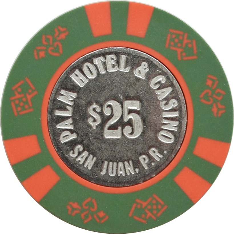 Palm Hotel Casino San Juan Puerto Rico $25 Coin Inlay Chip