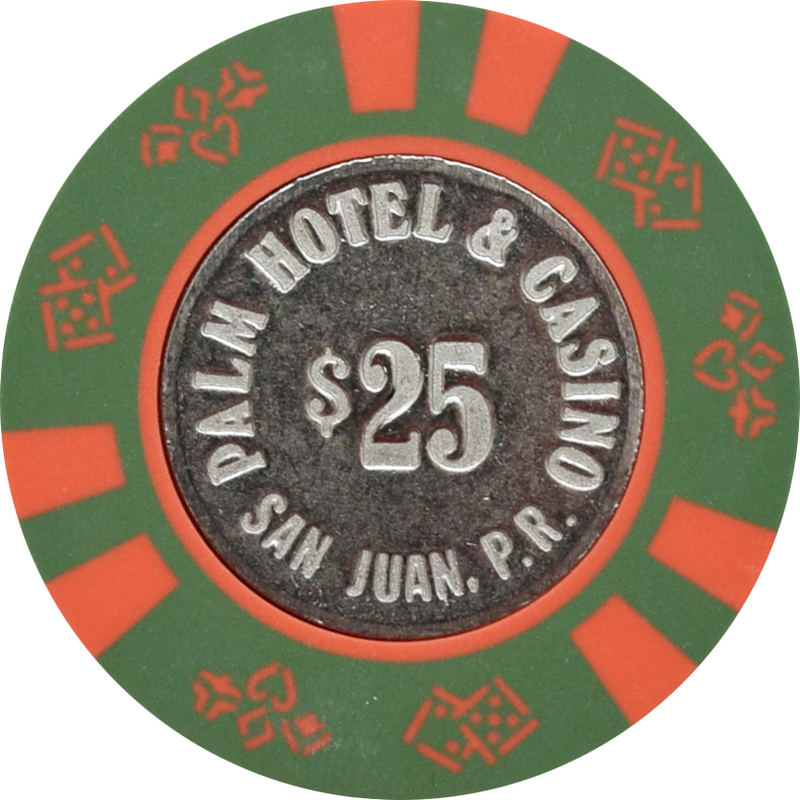 Palm Hotel Casino San Juan Puerto Rico $25 Coin Inlay Chip
