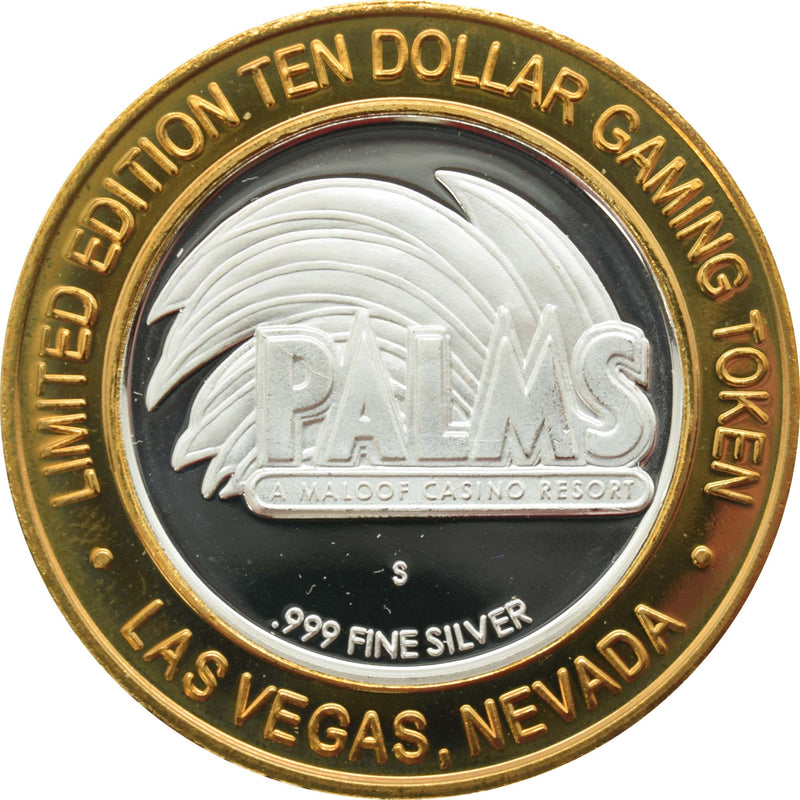Palms Casino Las Vegas "Brenden Theatres" $10 Silver Strike .999 Fine Silver 2003