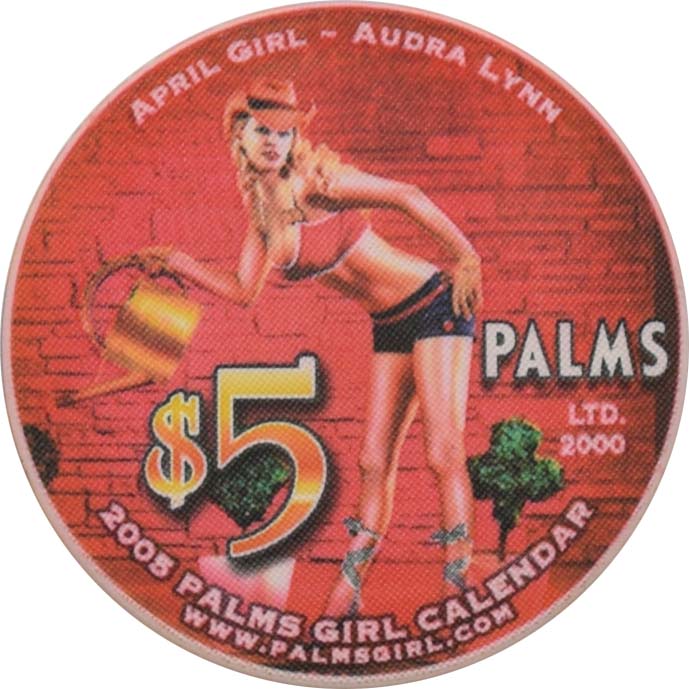 Palms Casino Las Vegas Nevada $5 Miss April Calendar Girl Chip 2005