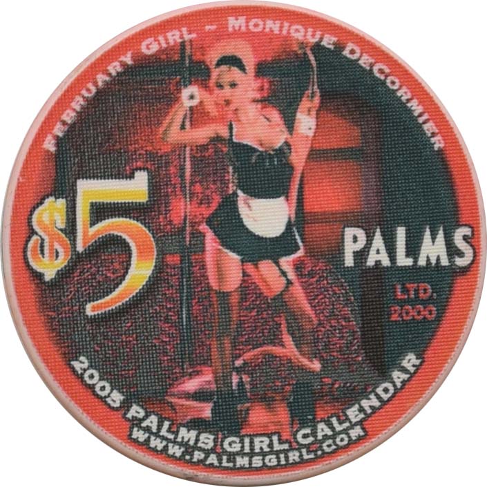 Palms Casino Las Vegas Nevada $5 Miss February Calendar Girl Chip 2005