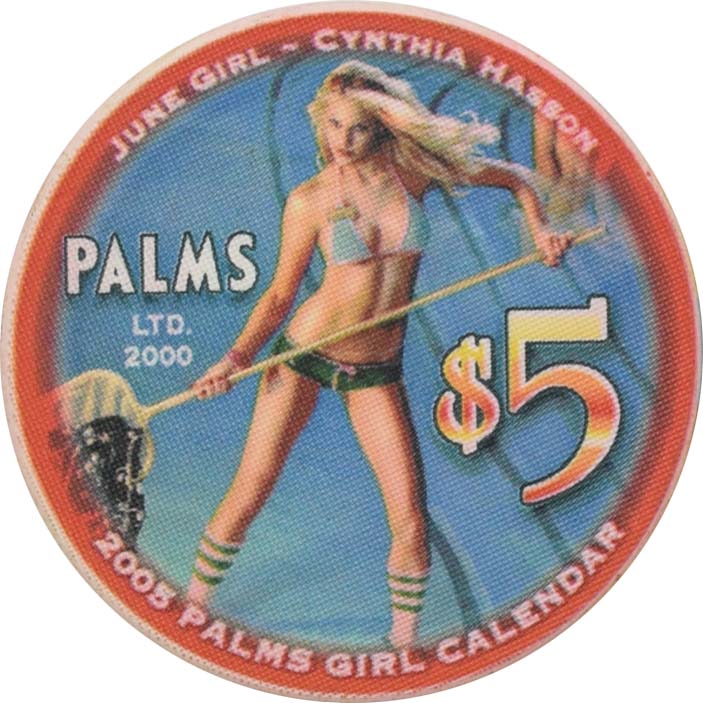 Palms Casino Las Vegas Nevada $5 Miss June Calendar Girl Chip 2005