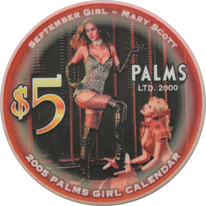 Palms Casino Las Vegas Nevada $5 Miss September Calendar Girl Chip 2005