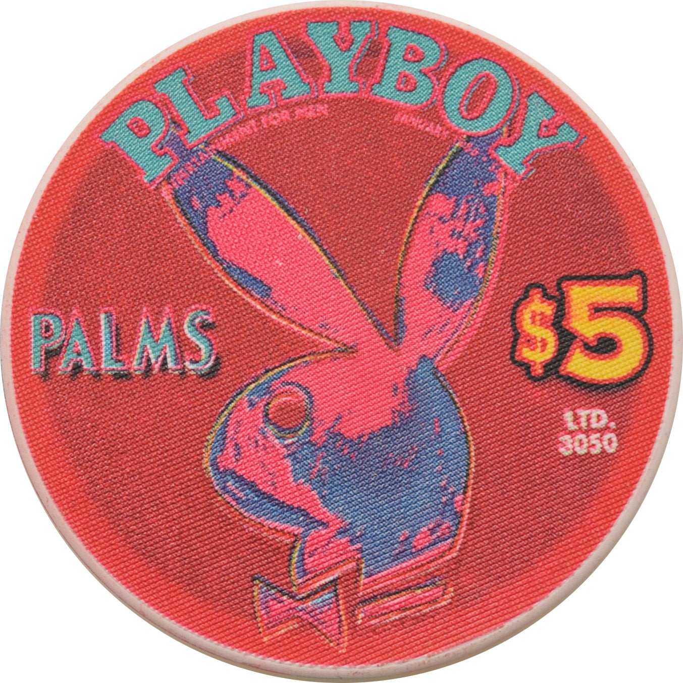 Palms Playboy Club Casino Las Vegas Nevada $5 50th Rabbit Head Chip 2003