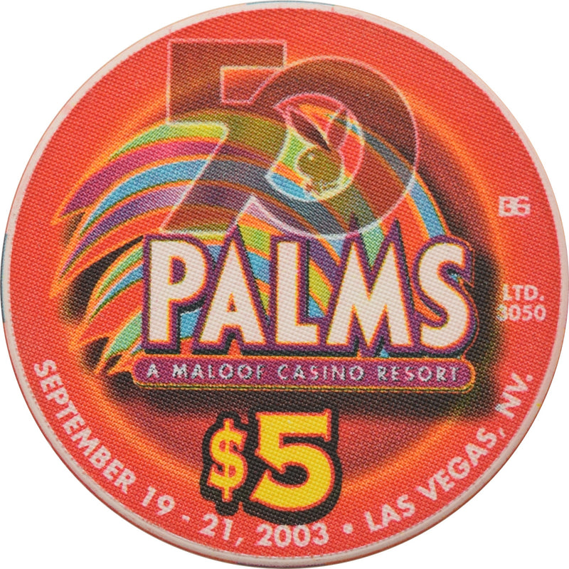 Palms Playboy Club Casino Las Vegas Nevada $5 50th Rabbit Head Chip 2003