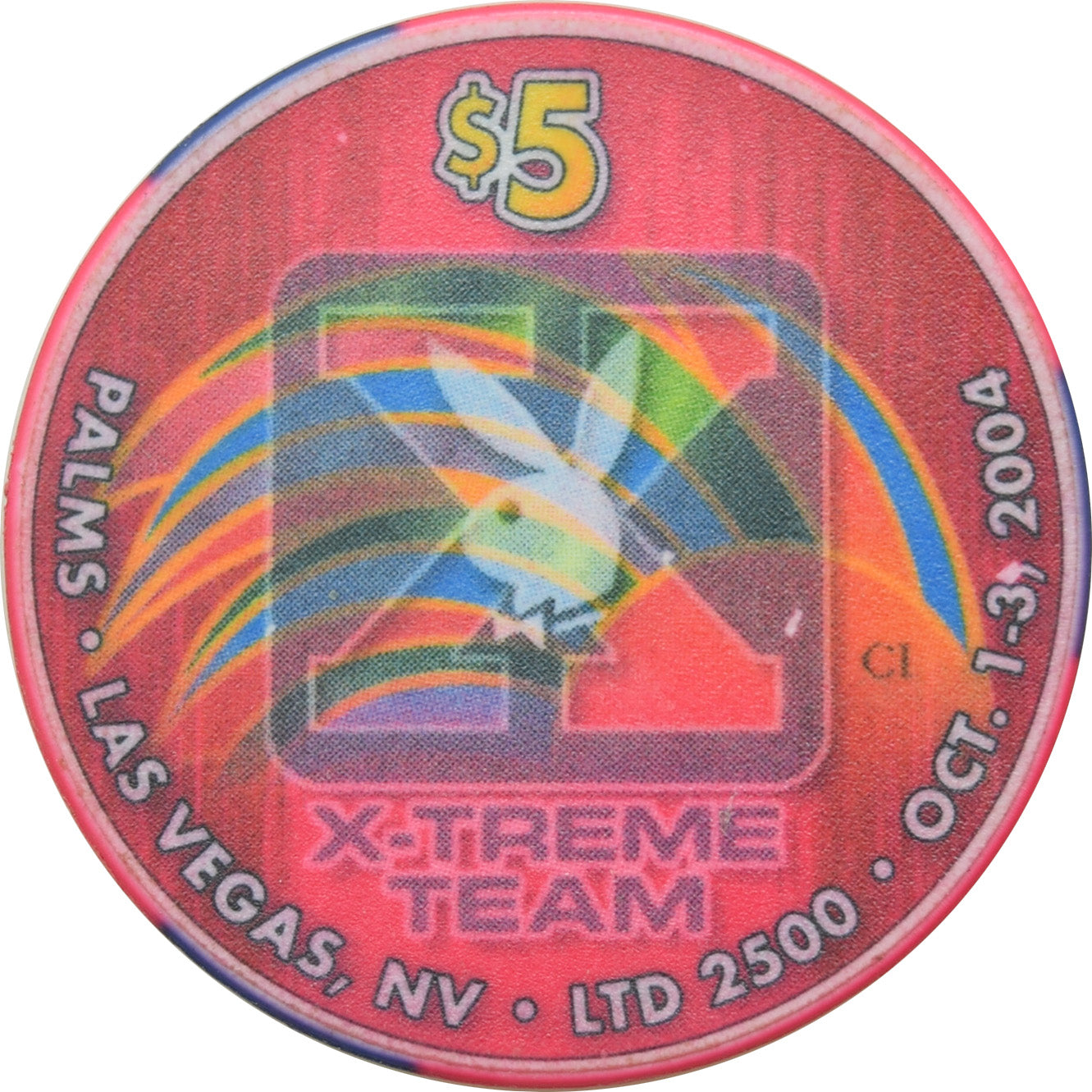 Palms Playboy Club Casino Las Vegas Nevada $5 X-Treme Team Chip 2004