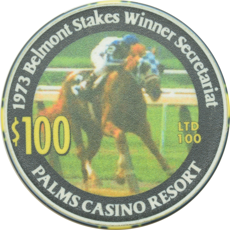Palms Casino Las Vegas Nevada $100 1973 Belmont Stakes Winner Secretariat Chip 2002