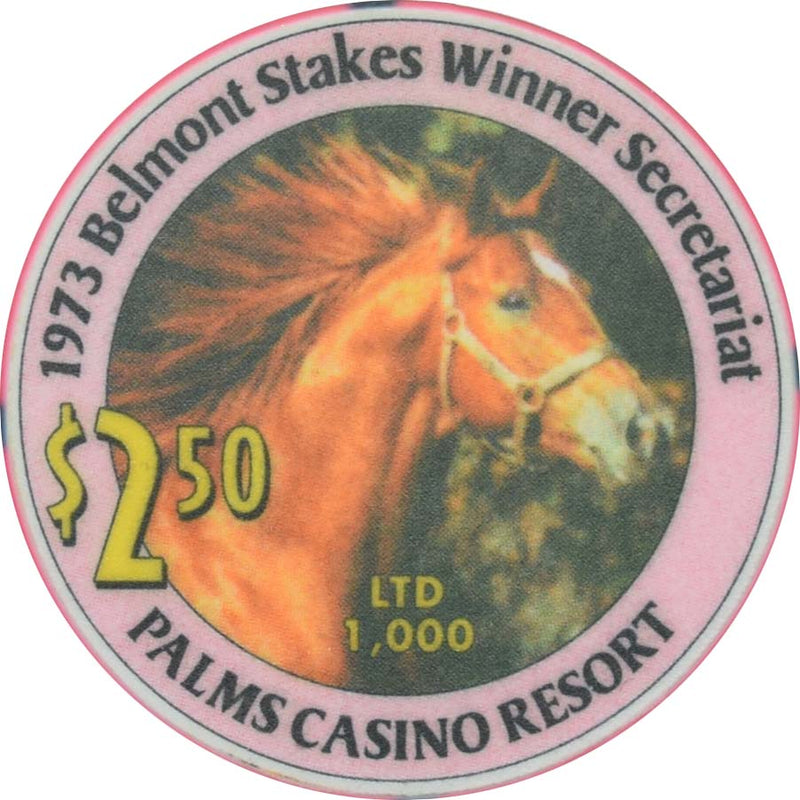 Palms Casino Las Vegas Nevada $2.50 Belmont Stakes Winner Secretariat 1973 Chip 2002