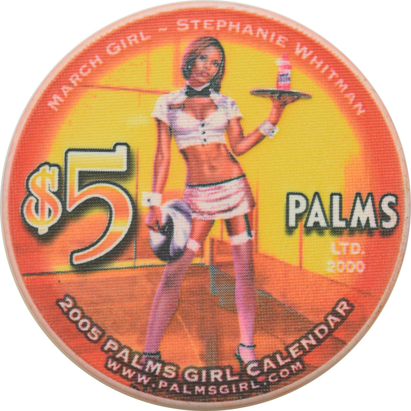 Palms Casino Las Vegas Nevada $5 Miss March Calendar Girl Chip 2005